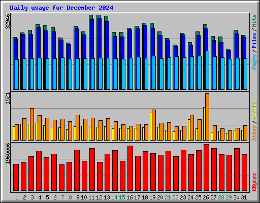 Daily usage for December 2024